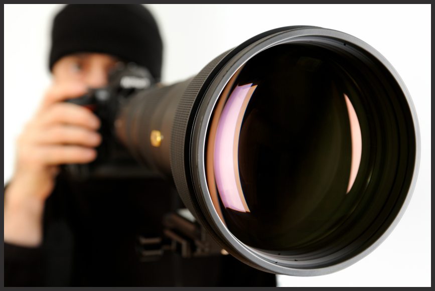 Surveillance photography with a telephoto lens